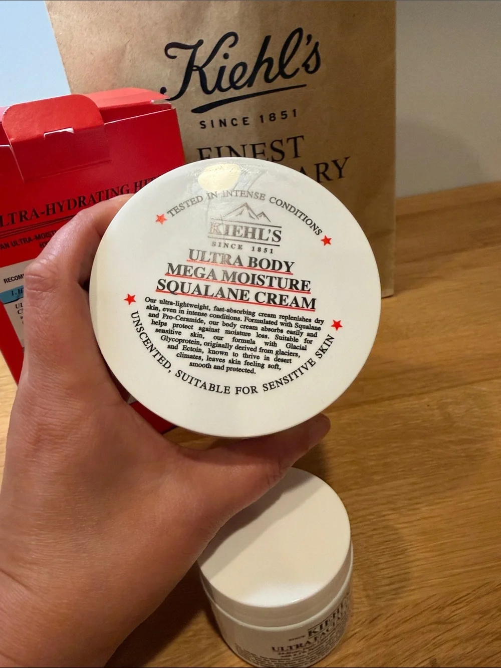 New Kiehl’s Ultra Hydrating Hits Gift Set Face & Body Cream Duo Full Size + Bag